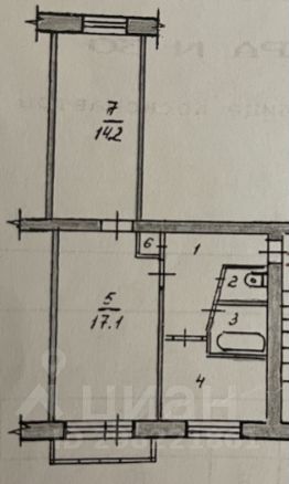 2-комн.кв., 46 м², этаж 4