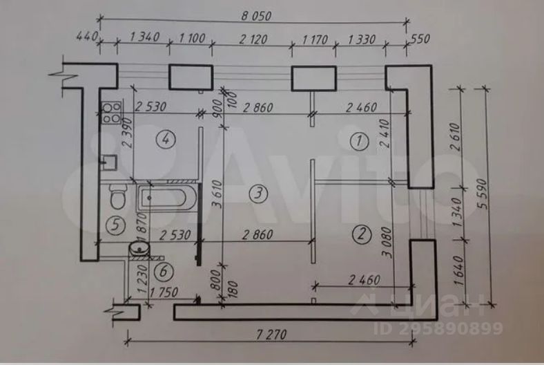 Продается3-комн.квартира,42м²