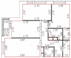 3-комн.кв., 79 м², этаж 6