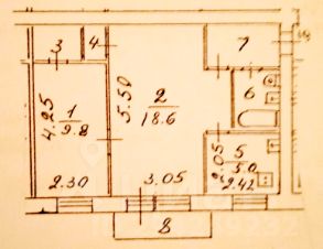 2-комн.кв., 43 м², этаж 5