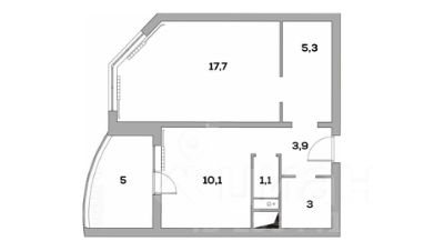 1-комн.кв., 41 м², этаж 7