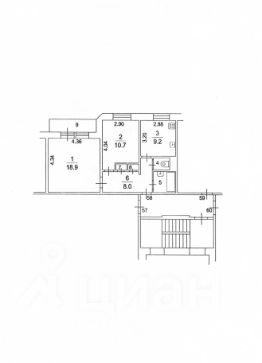 2-комн.кв., 52 м², этаж 5