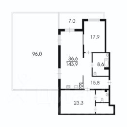 2-комн.кв., 111 м², этаж 3