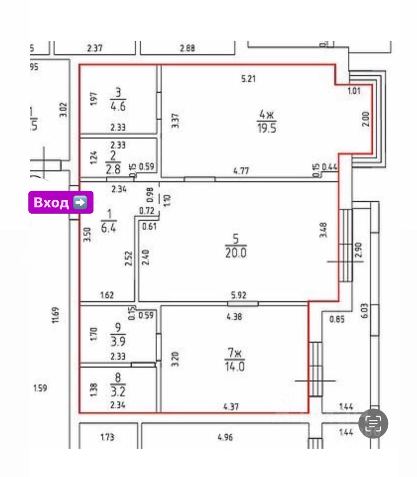 Продаю двухкомнатную квартиру 74,4м² ул. Молодой Гвардии, 34к3,  Калининград, Калининградская область - база ЦИАН, объявление 303981806