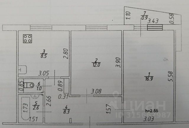 2-комн., 50,2 м², 4/9 этаж