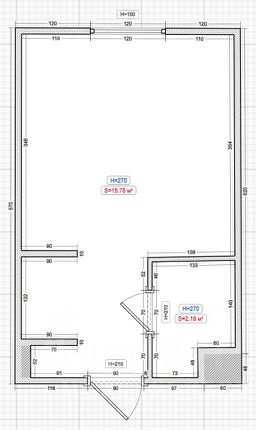 студия, 25 м², этаж 2