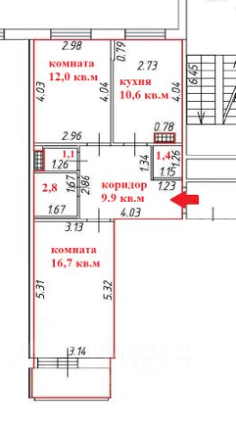 2-комн.кв., 56 м², этаж 2