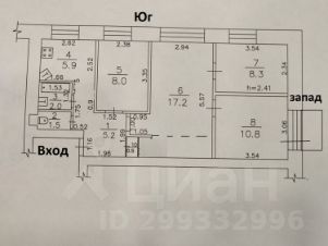 4-комн.кв., 60 м², этаж 2