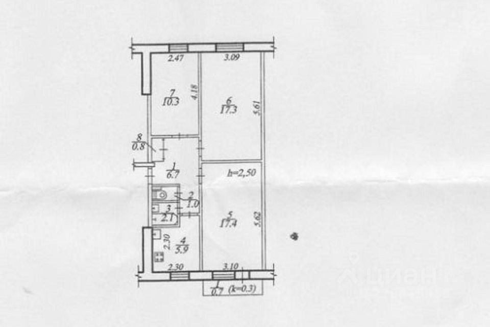 Планировка брежневки 3 комнаты