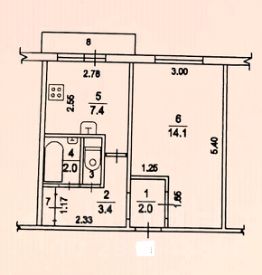 1-комн.кв., 31 м², этаж 3