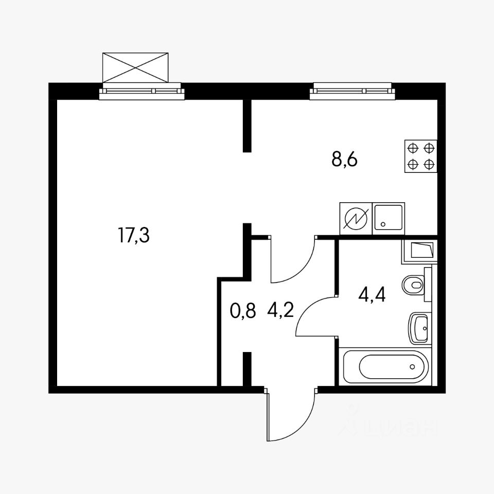 Продаю однокомнатную квартиру 35м² ул. Александры Монаховой, 94к1 ...