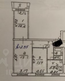 3-комн.кв., 59 м², этаж 5