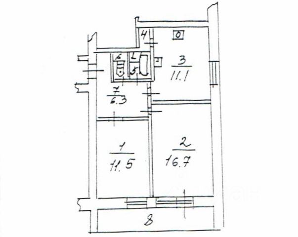 2-комн., 53,1 м², 2/12 этаж
