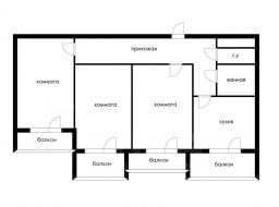 3-комн.кв., 73 м², этаж 15