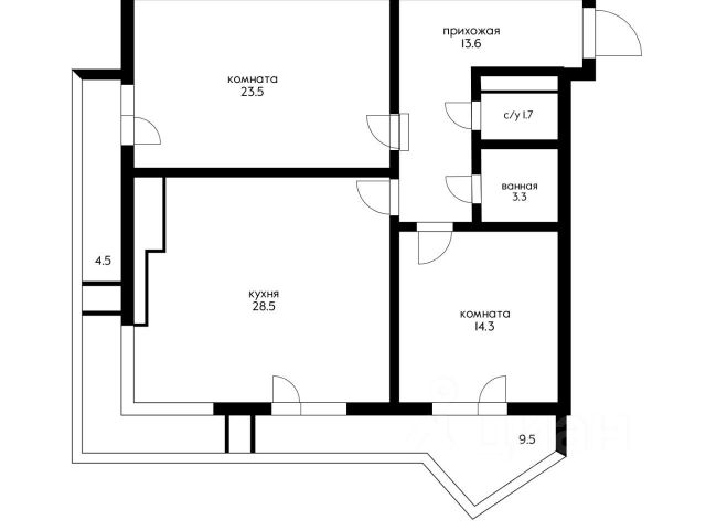 3-комн., 90 м², 23/25 этаж