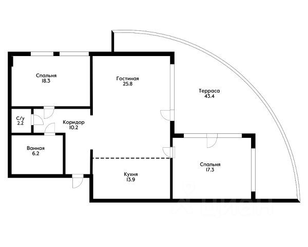 3-комн., 137,3 м², 18/18 этаж