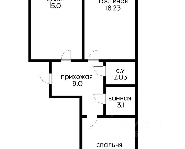 2-комн., 61,3 м², 11/24 этаж