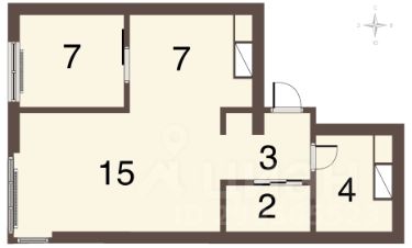 2-комн.кв., 37 м², этаж 7