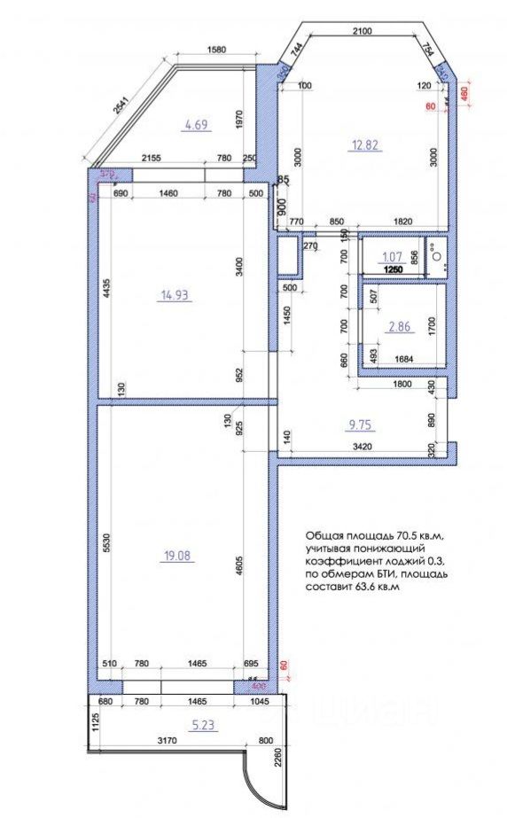 Сдается2-комн.квартира,60,1м²