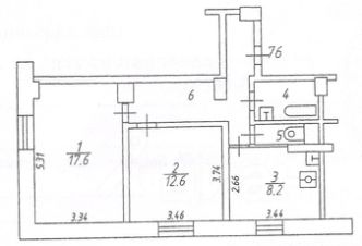 2-комн.кв., 54 м², этаж 5