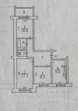 3-комн.кв., 64 м², этаж 6