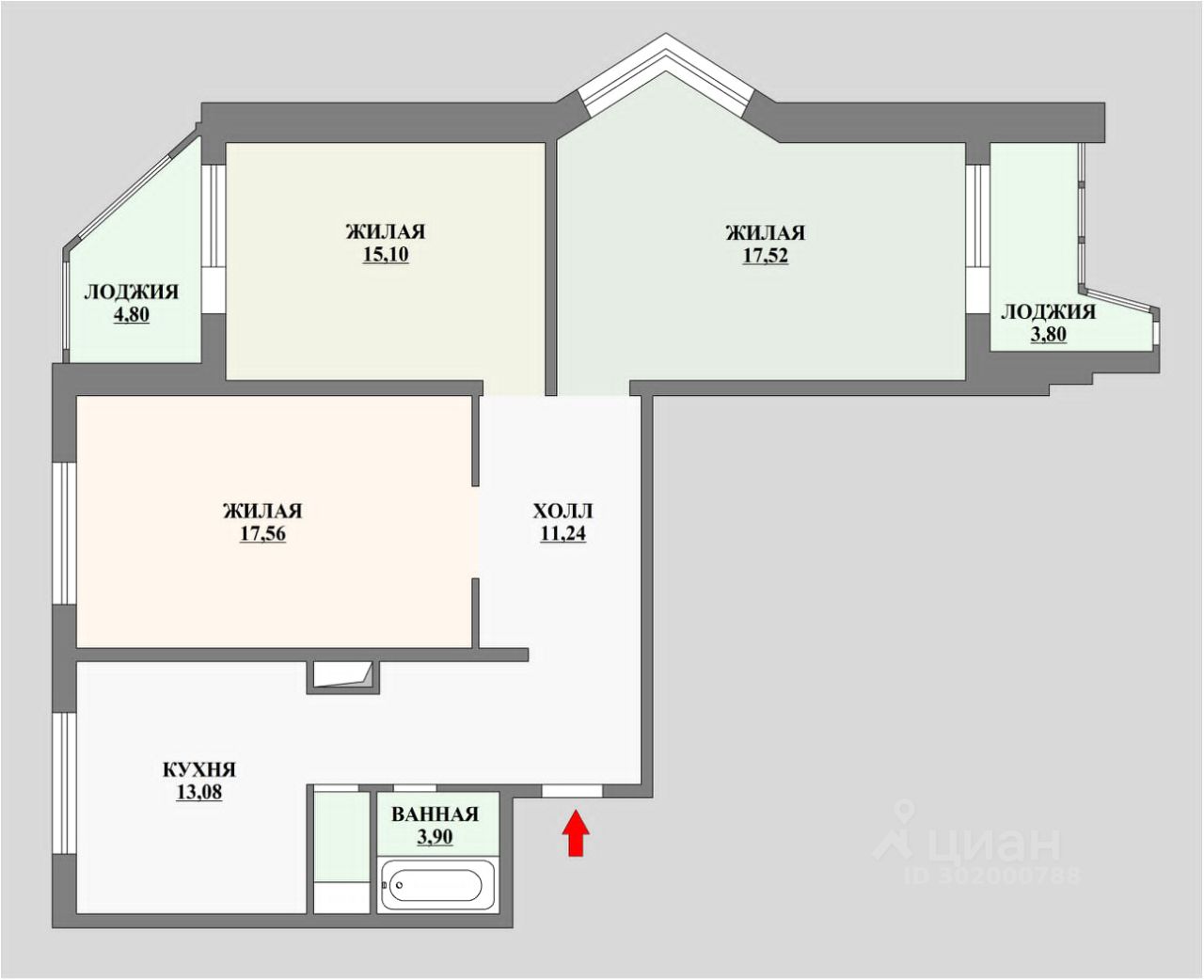 Продажа трехкомнатной квартиры 83м² Успенская ул., 26, Красногорск,  Московская область, Красногорский район, м. Митино - база ЦИАН, объявление  302000788