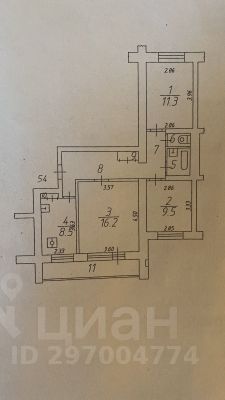 3-комн.кв., 63 м², этаж 5