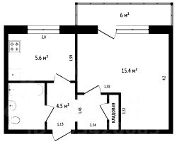 1-комн.кв., 29 м², этаж 7