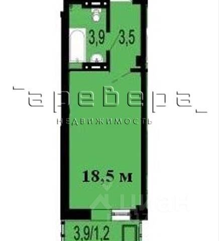 Студия, 25,4 м², 8/25 этаж