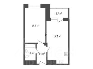 2-комн.кв., 45 м², этаж 13