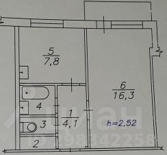 1-комн.кв., 32 м², этаж 3