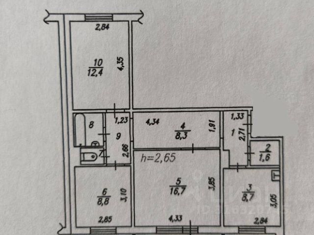 3-комн., 66,7 м², 9/10 этаж