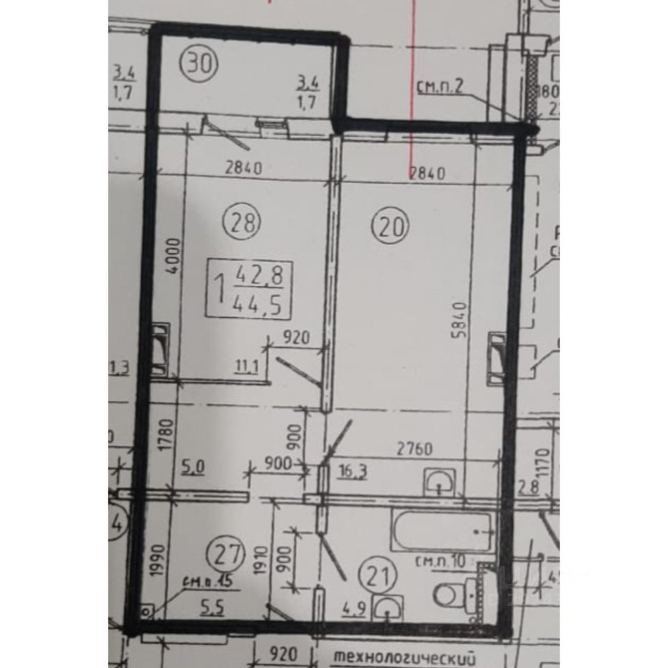 Продажа двухкомнатной квартиры 44,5м² ул. Калинина, 15, Красноярск, Красноярский  край - база ЦИАН, объявление 292437277