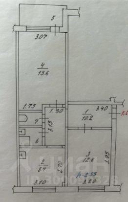 2-комн.кв., 53 м², этаж 5