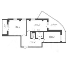 2-комн.кв., 69 м², этаж 16