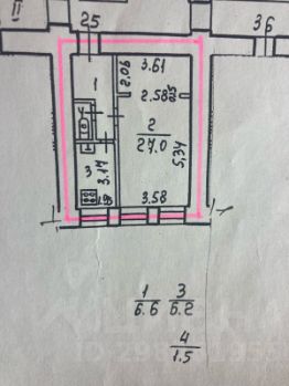 1-комн.кв., 41 м², этаж 3