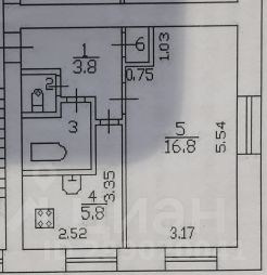 1-комн.кв., 31 м², этаж 3