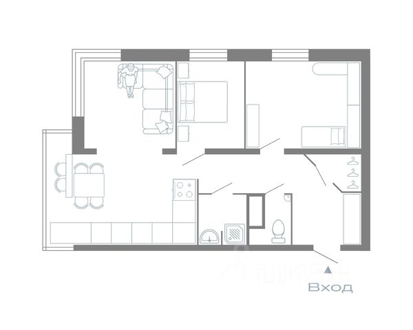 2-комн., 60,5 м², 25/25 этаж