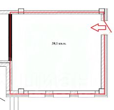 апарт.-студия, 38 м², этаж 1