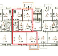 3-комн.кв., 62 м², этаж 3