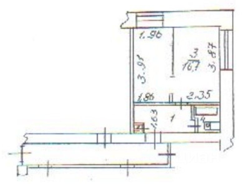 1-к кв. Липецкая область, Липецк ул. Космонавтов, 82/1 (23.5 м²)