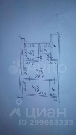 2-комн.кв., 46 м², этаж 1