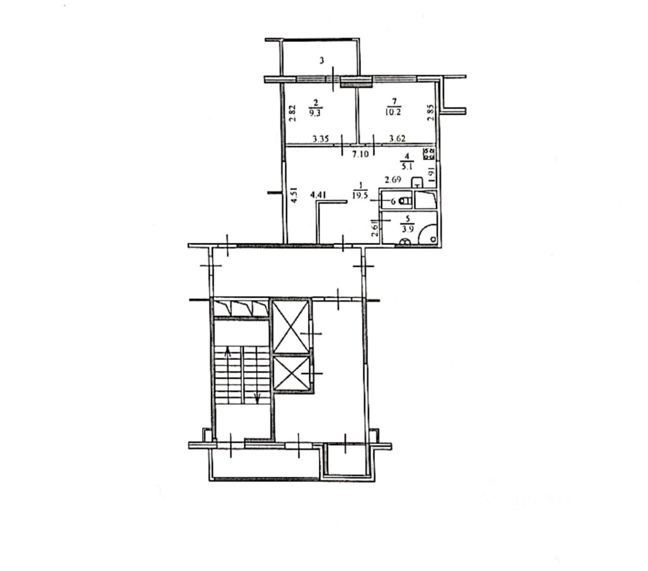 Продаю двухкомнатную квартиру 50,7м² Окружная ул., 13, Лобня, Московская  область, Лобня городской округ, м. Лобня - база ЦИАН, объявление 297197180