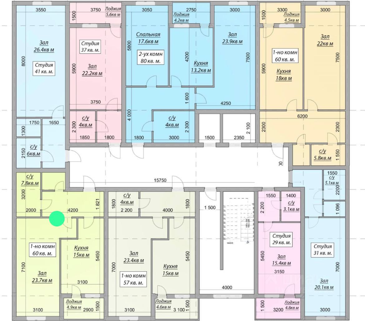 Продажа однокомнатной квартиры 60м² просп. Насрутдинова, 158, Махачкала ...