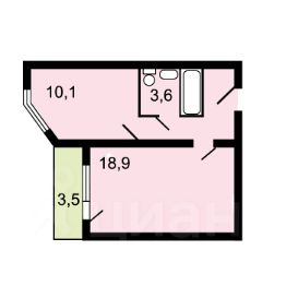 1-комн.кв., 38 м², этаж 5