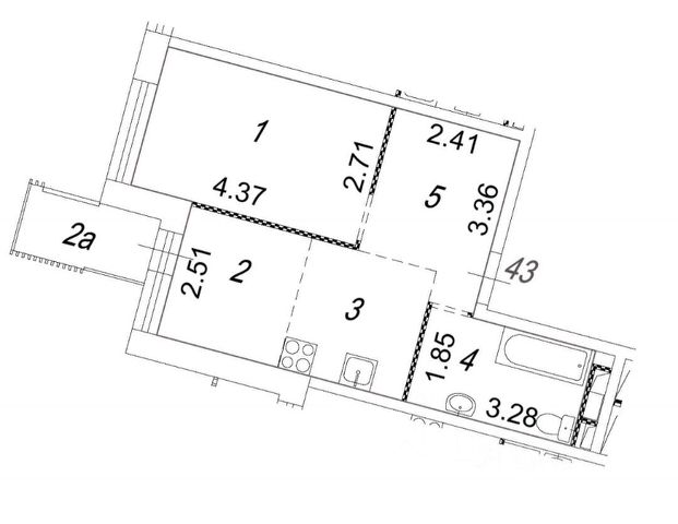 2-комн., 36,9 м², 6/13 этаж