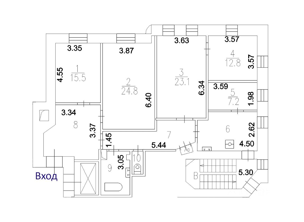 Продается5-комн.квартира,129м²