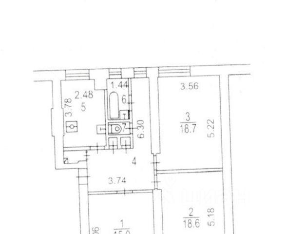 3-комн., 80,4 м², 2/5 этаж