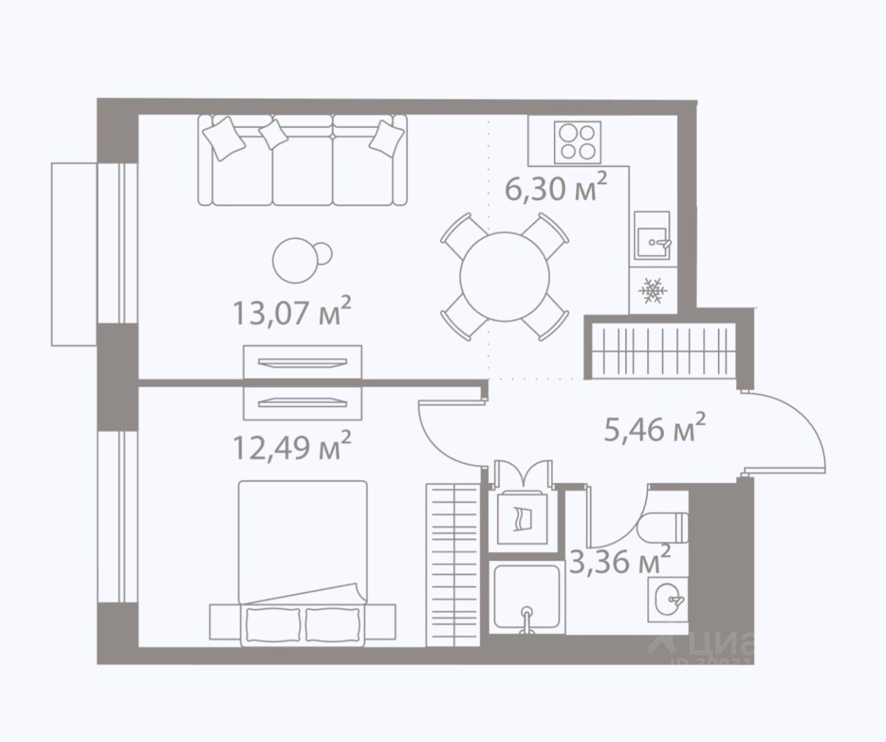 Продаю однокомнатную квартиру 41,4м² пер. 2-й Котляковский, Москва, м.  Варшавская - база ЦИАН, объявление 300316724