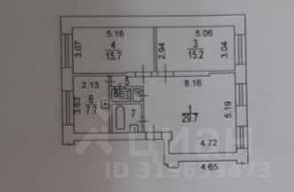 3-комн.кв., 75 м², этаж 2
